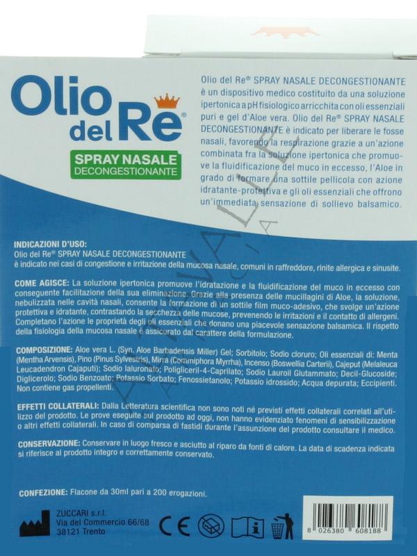 ZUCCARI Olio del Re Spray Nasale 30 ml