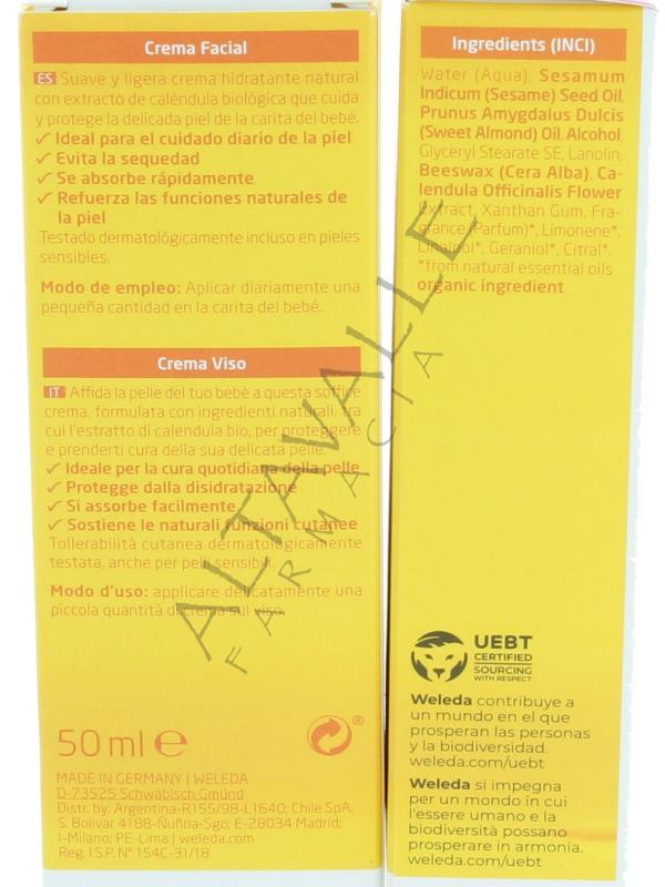 Weleda calendula baby crema viso a € 9,49 su Altavalle Farmacia